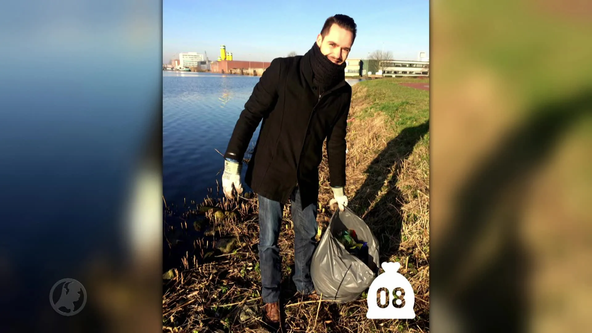 Tommy maakt met 300 mensen de oever schoon