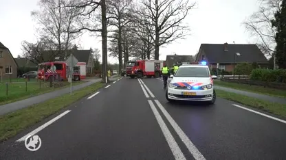 Auto vliegt in brand na crash tegen boom in Apeldoorn