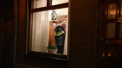 Brandweer plukt jochie met hoogwerker van rolluikkast op eerste verdieping