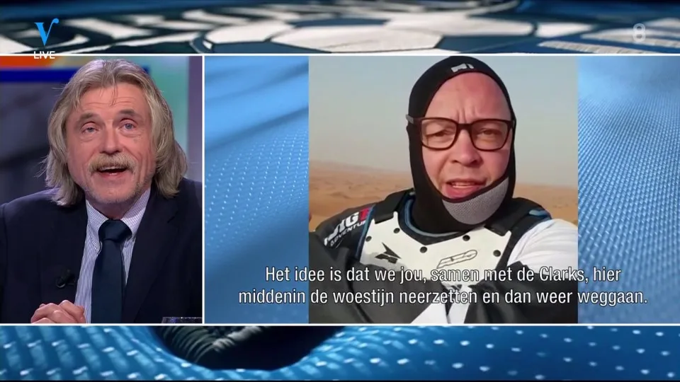 Directeurtje feliciteert Johan in woestijn