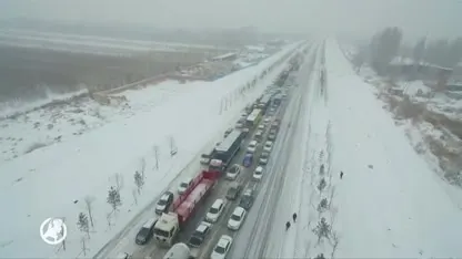 Fraaie dronebeelden van winterwonderland in China