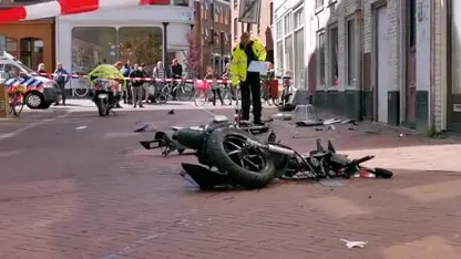 Achtervolging door binnenstad van Leeuwarden eindigt in ravage