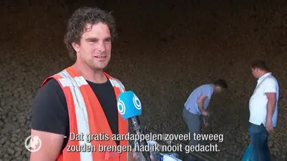 Uren in de file voor een zak gratis aardappels