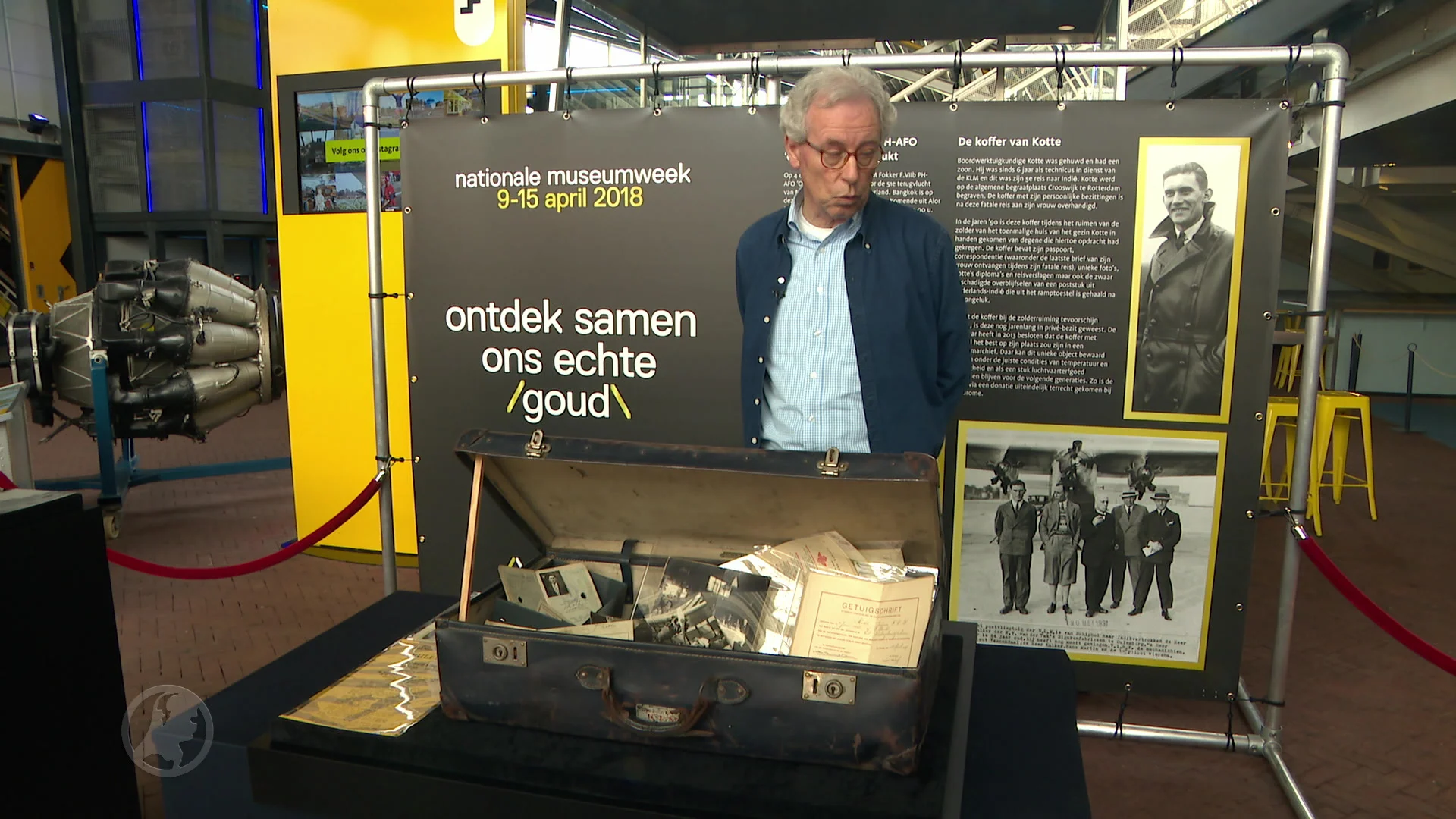 Koffer van een van de eerste vliegende Hollanders voor het eerst open