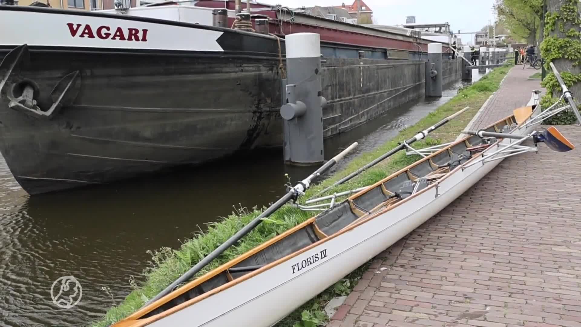 Roeiboot raakt in aanvaring met vrachtschip in Voorburg