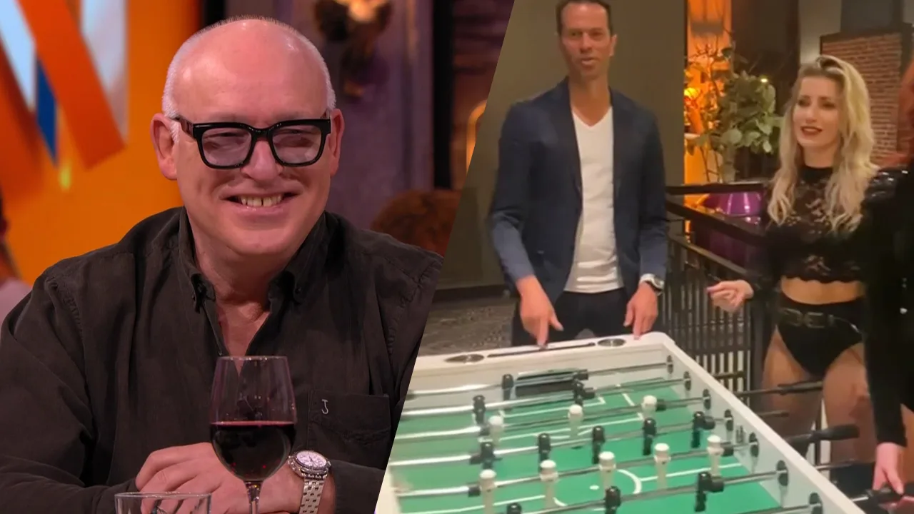 René ziet Bas Nijhuis als scheidsrechter bij tafelvoetbal: 'Lekker man!'