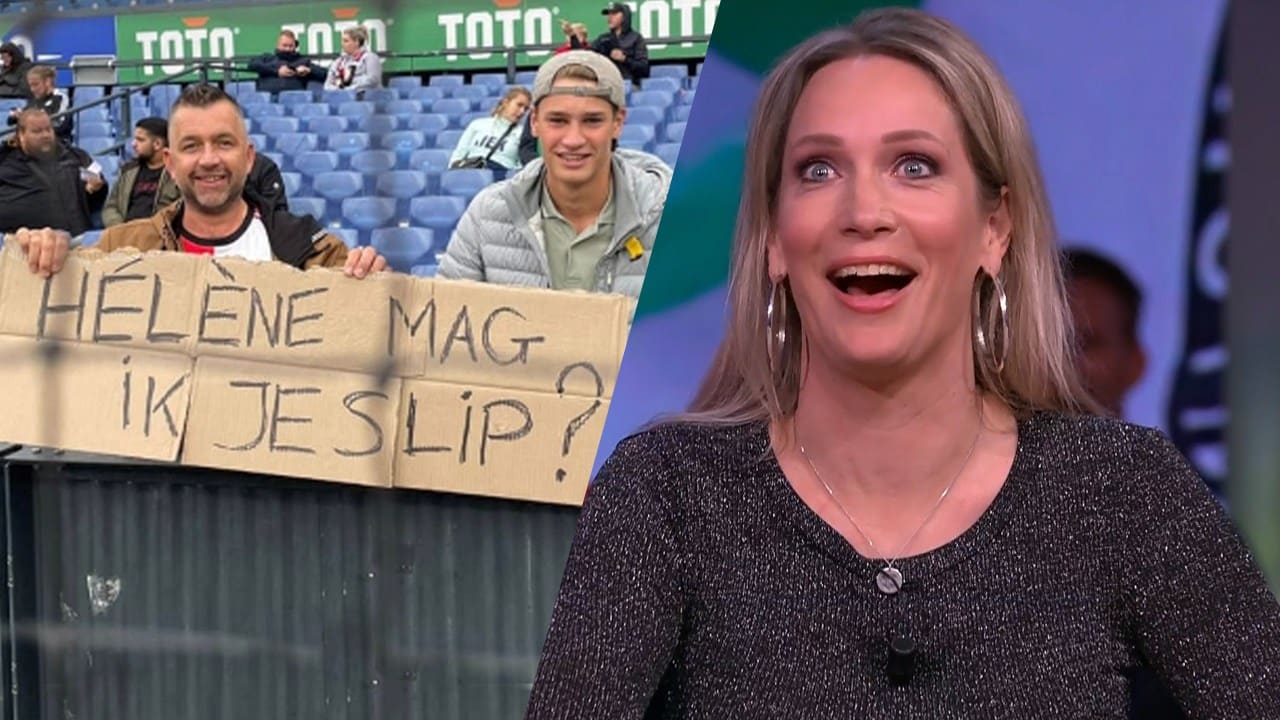 Hélène ziet spandoek in De Kuip: 'Dat zou ik ze niet aanraden'