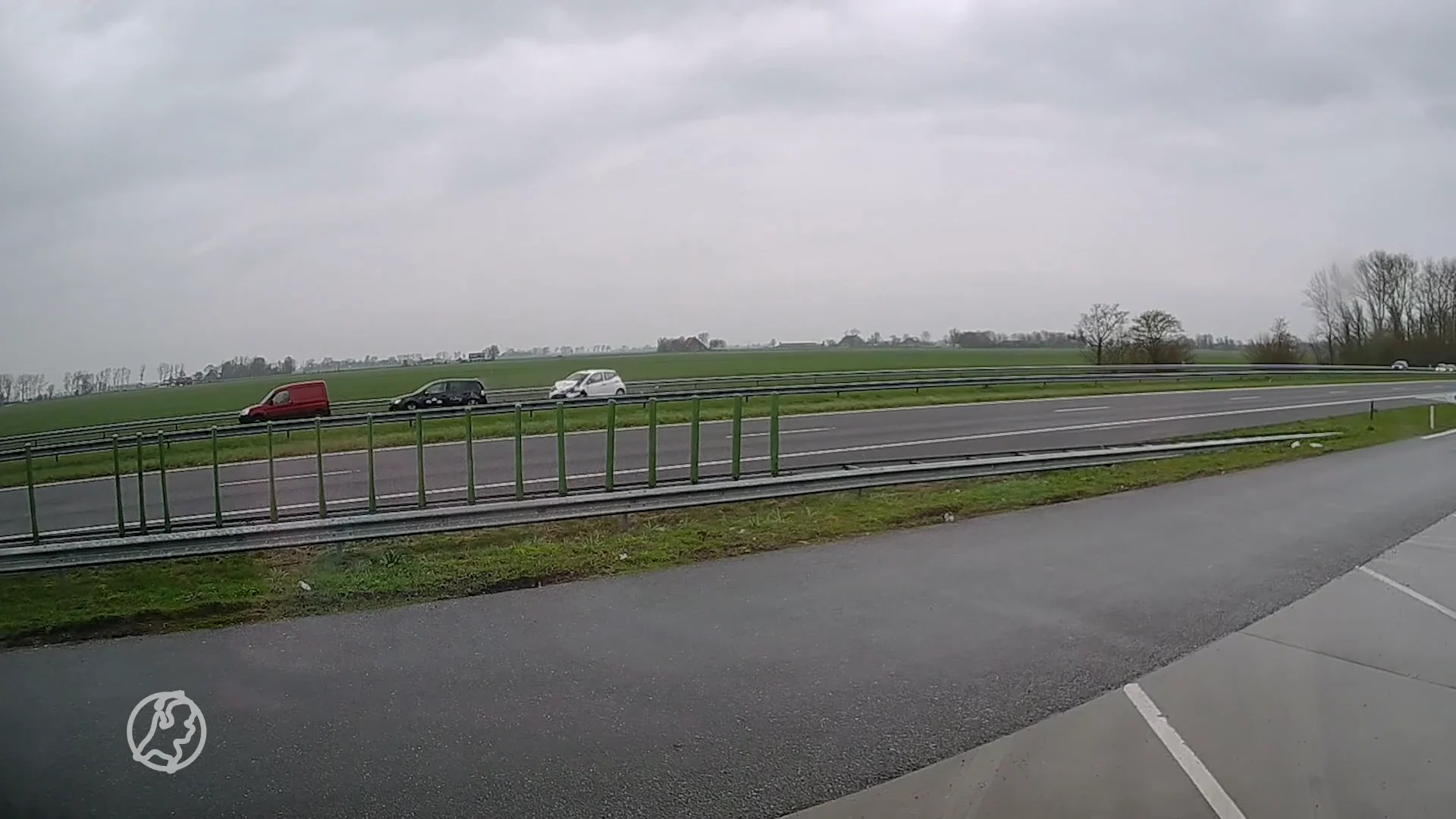 Ongeluk op A7 bij Bolsward vastgelegd op dashcam