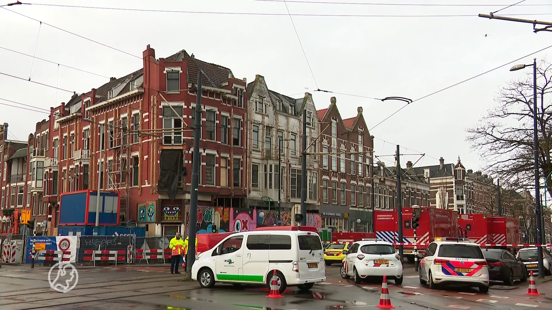 Bewoners Rotterdam schrikken wakker door harde knal: gebouw staat op instorten