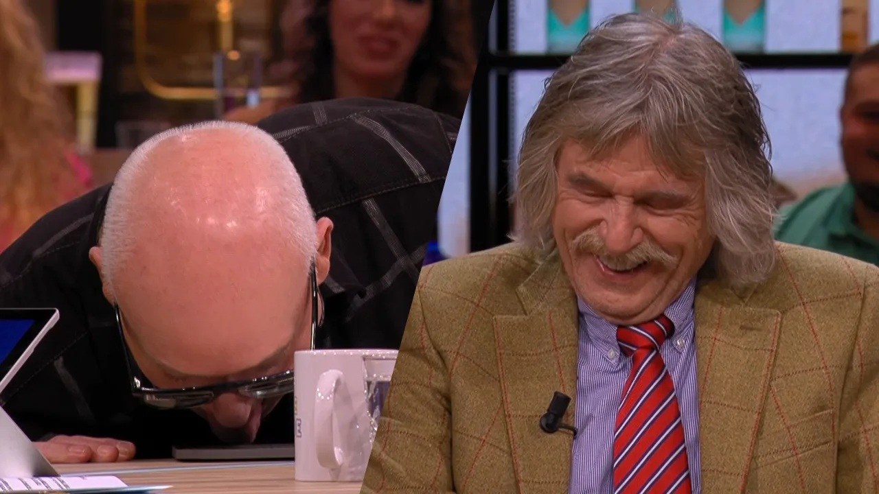 Pieter Cobelens neemt likmat mee naar studio; René neemt proef op de som