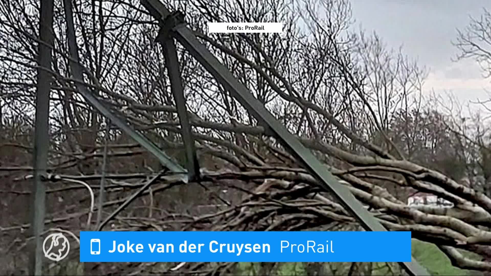 ProRail: ook zaterdagochtend geen treinen wegens stormschade