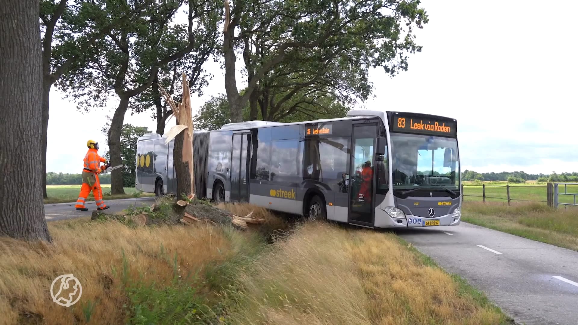 Streekbus 'verkeerd geleid door boa's' en blijft steken boven sloot