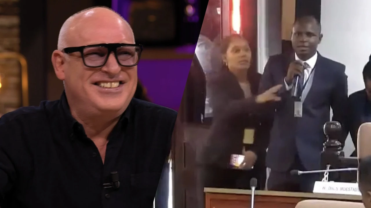 René ziet medewerker Surinaams parlement blunderen bij aankondiging Rutte