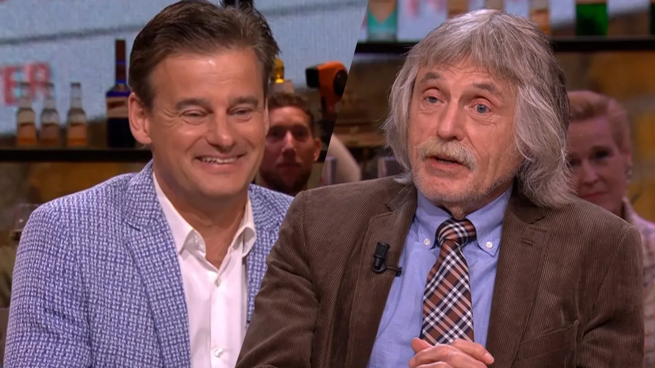 Wilfred grinnikt om stropdas Johan: 'Beertje Paddington!'