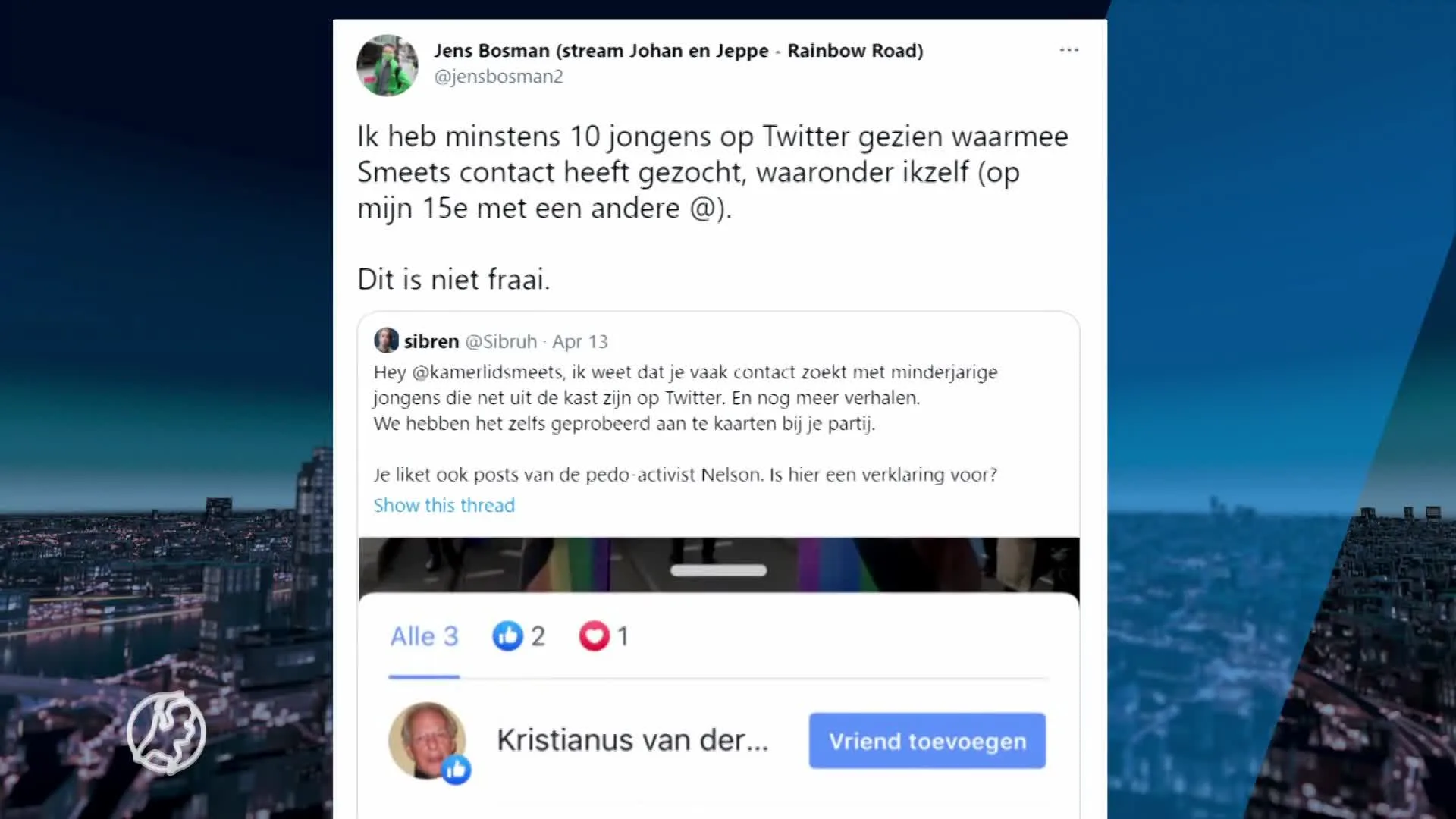 Quinten ontving seksueel getinte berichten van kamerlid Smeet...