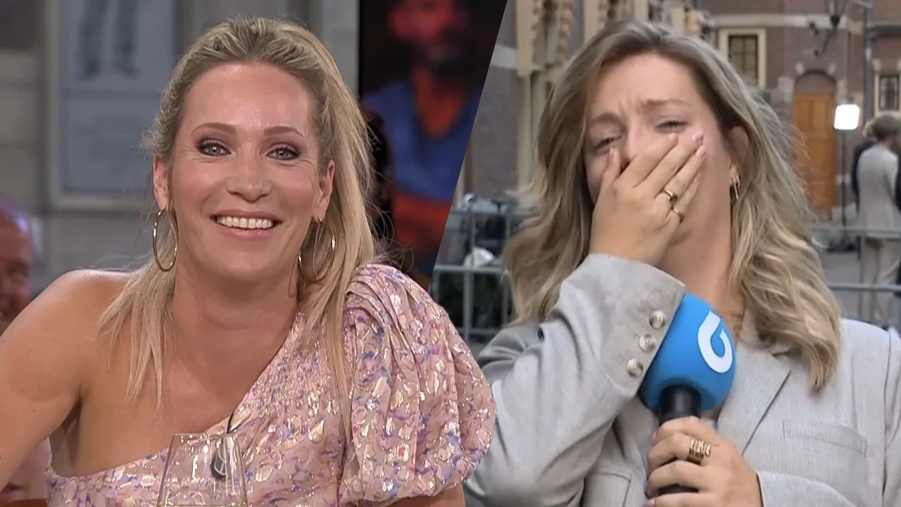 Merel heeft niet door dat publiek meeluistert met gesprek vóór de uitzending: 'Oh kut, sorry!'