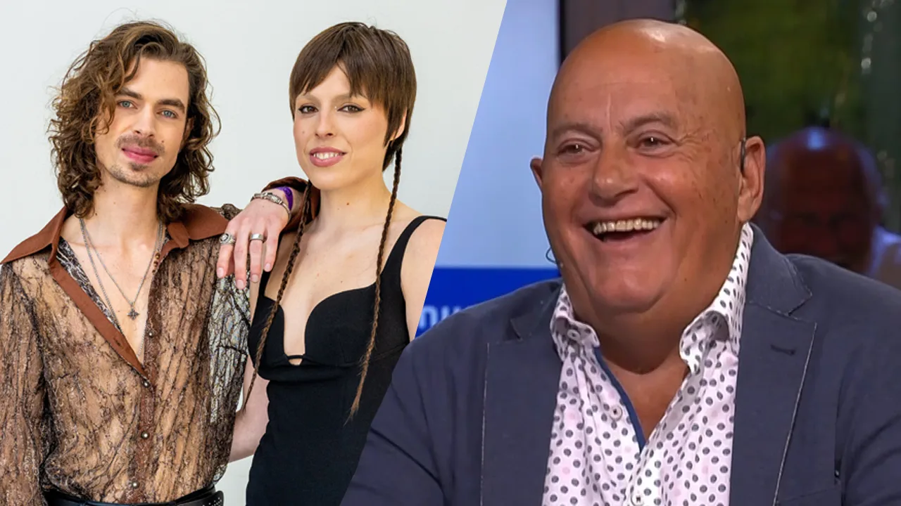 Jack van Gelder grapt over Songfestivalduo Mia en Dion: ‘Schijnen nu bij de vrijwillige brandweer te werken’