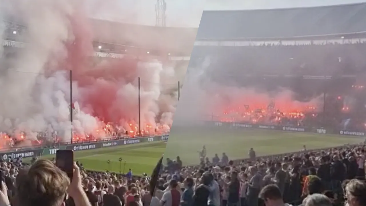 Video: veel vuurwerk bij opkomst bekerfinale tussen Ajax en PSV