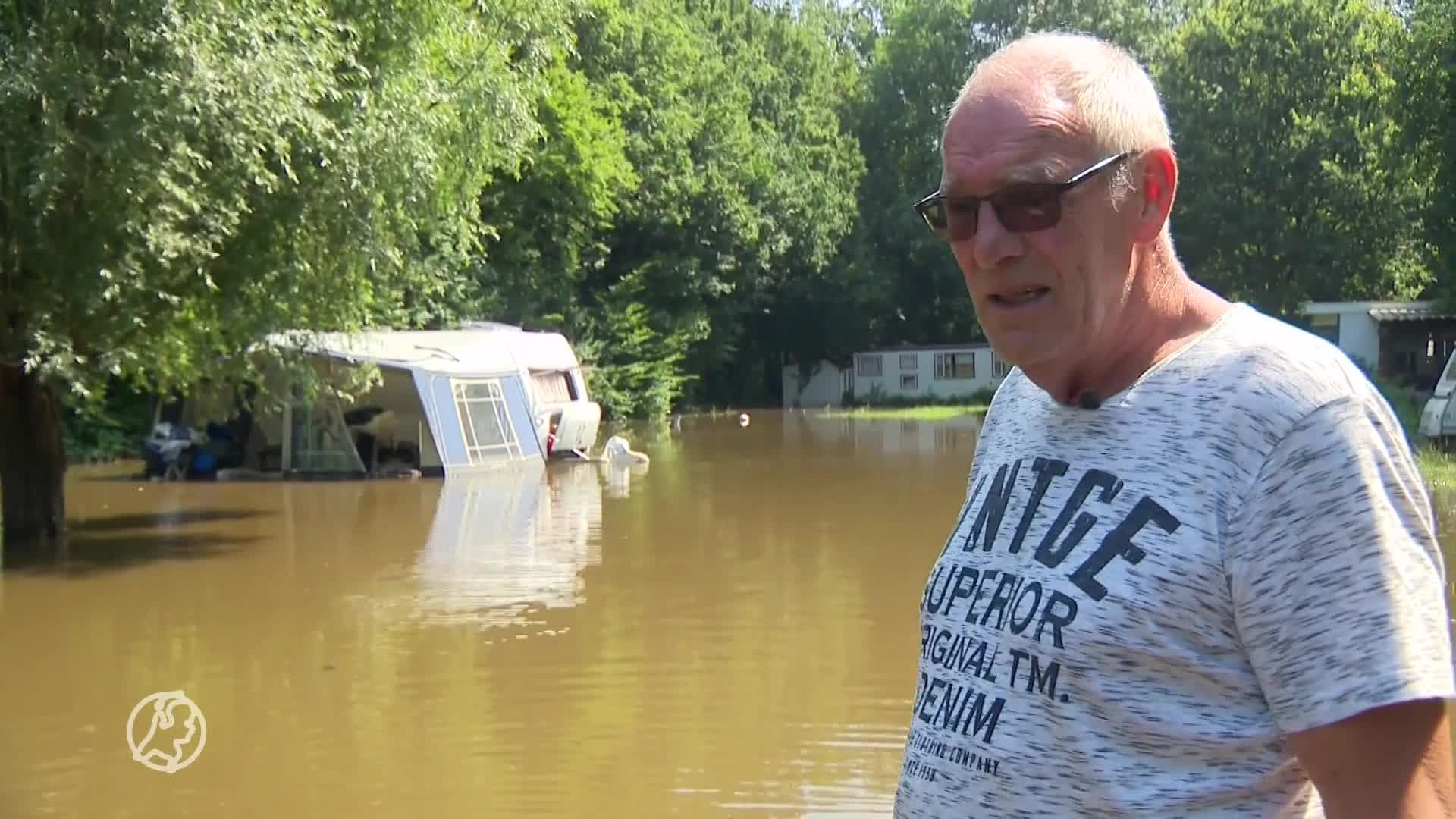 Camping in Brommelen volledig onder water