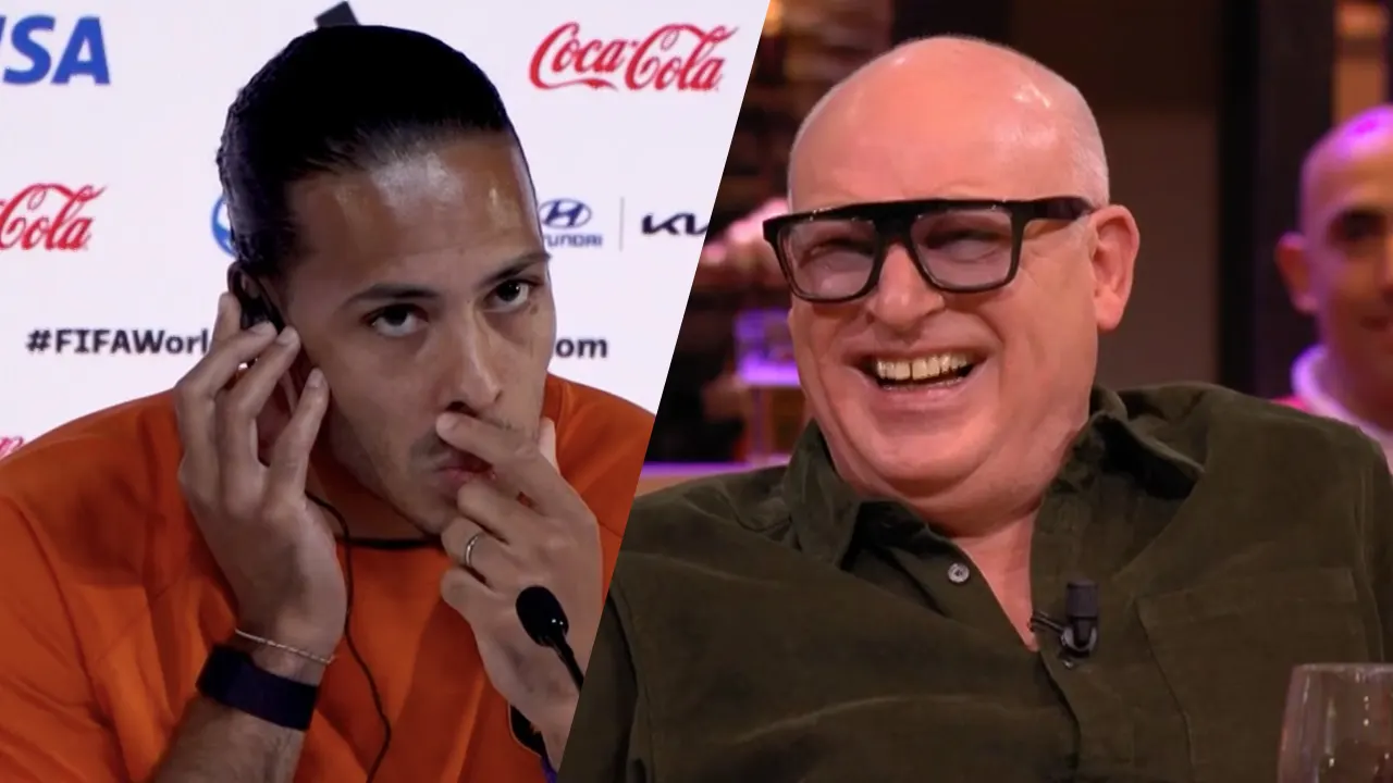 René lacht om ellenlange vraag van journalist aan Van Dijk