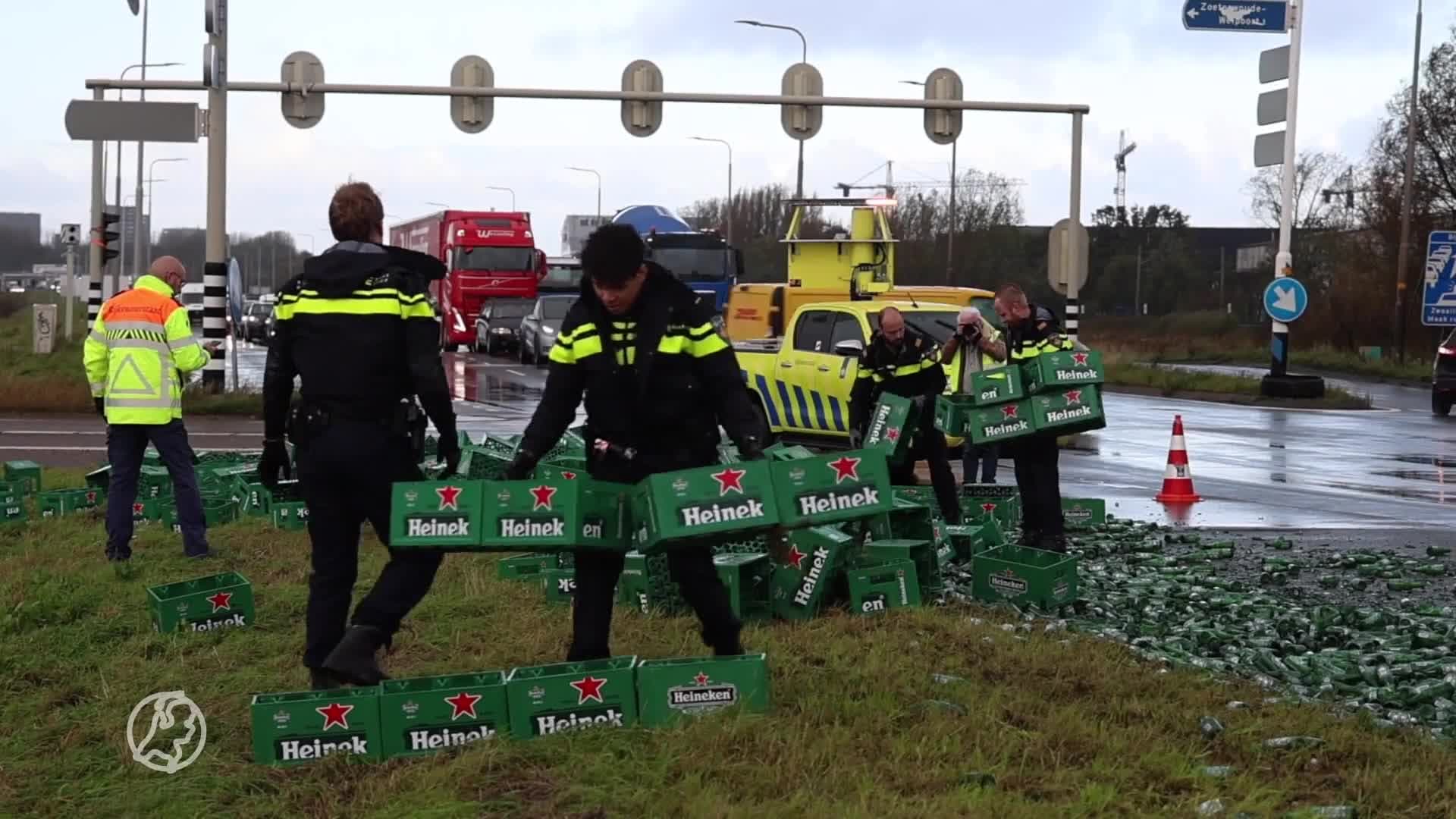 Tientallen kratten met honderden bierflesjes gesneuveld