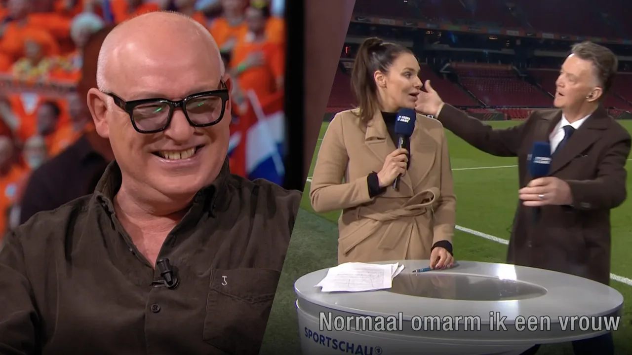 René giert om mislukte omhelzing Van Gaal bij Duitse sportverslaggeefster