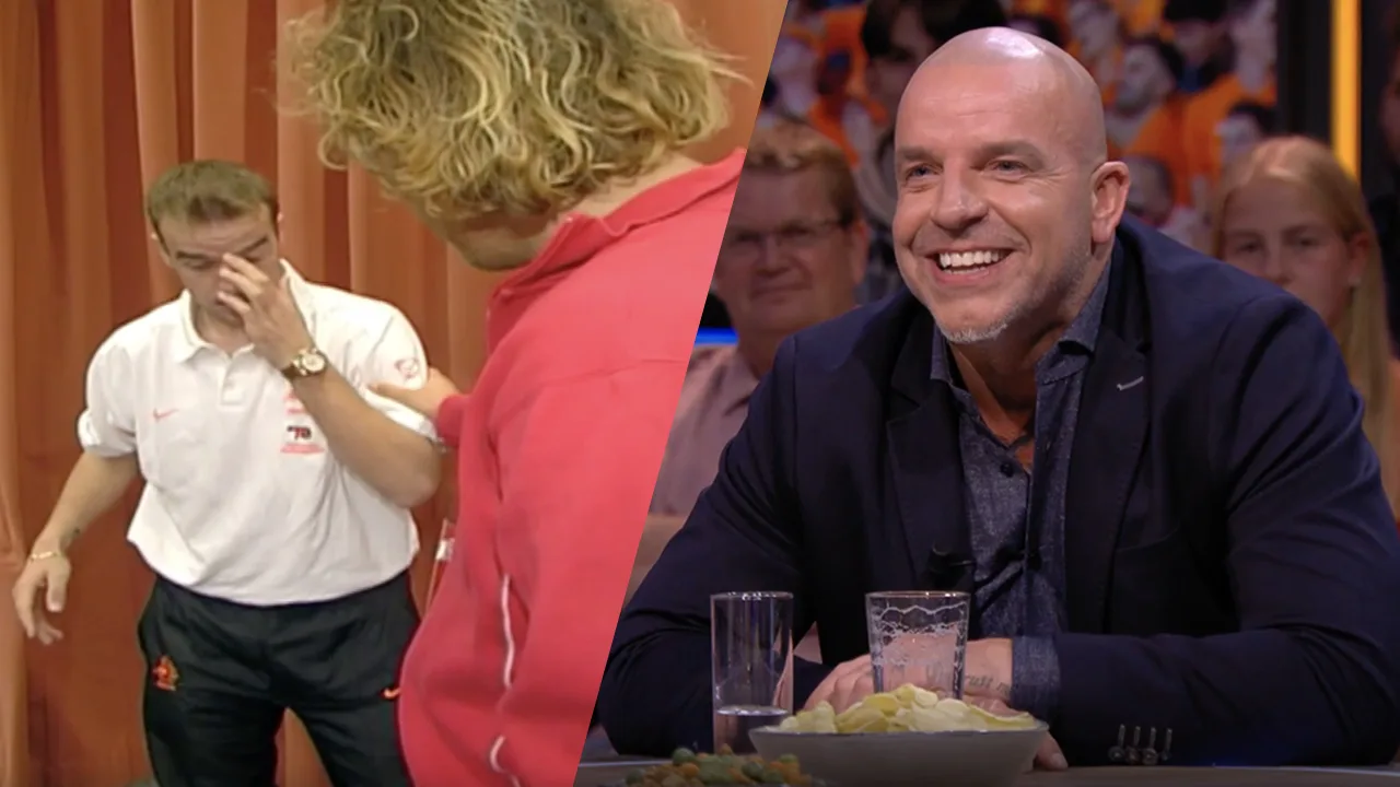 Veronica Offside-tafel ziet Andy omvallen tijdens interview: ‘Ik heb dit nog nooit gezien’