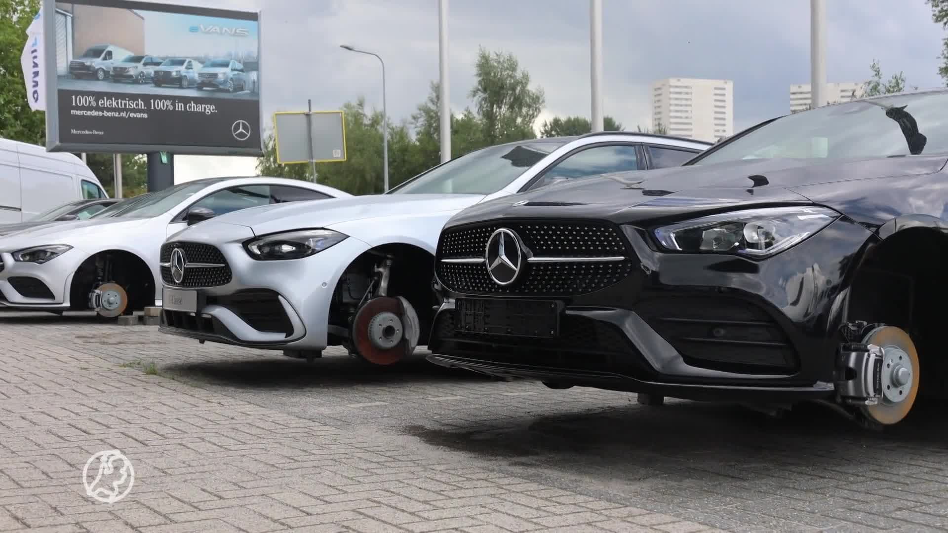 Tientallen dure velgen en banden gestolen bij Mercedesdealer in Groningen