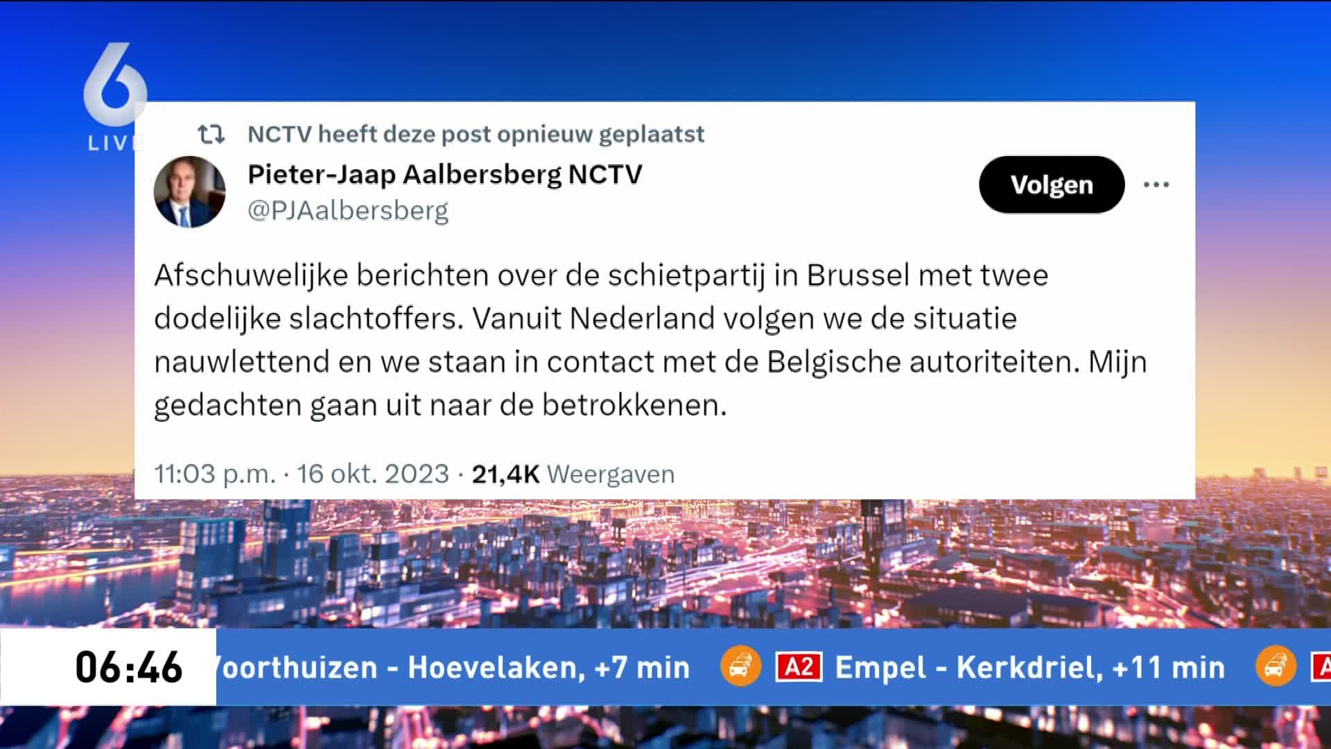 NCTV houdt situatie België nauwlettend in de gaten na terreuraanslag