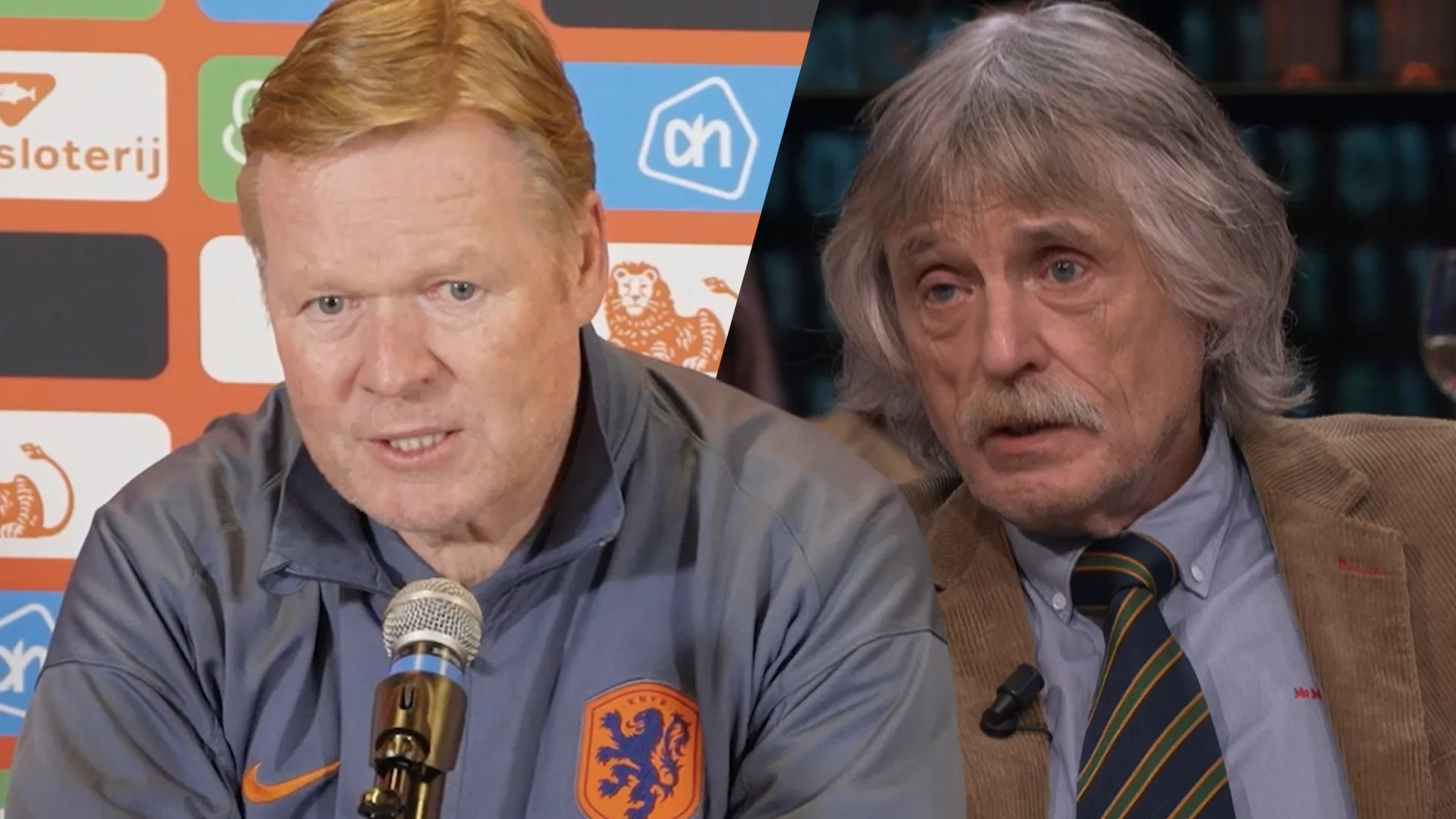 Noa Vahle vraagt Ronald Koeman naar Heitinga-criticaster: 'Heeft de persoon in kwestie een snor?'