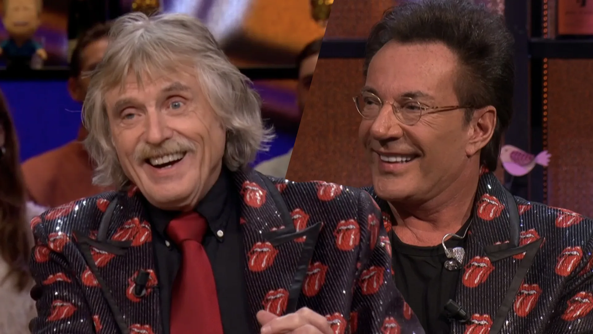 Johan Derksen draagt jasje van Gerard Joling: 'Het voelt toch een beetje alsof ik voor lul zit!'