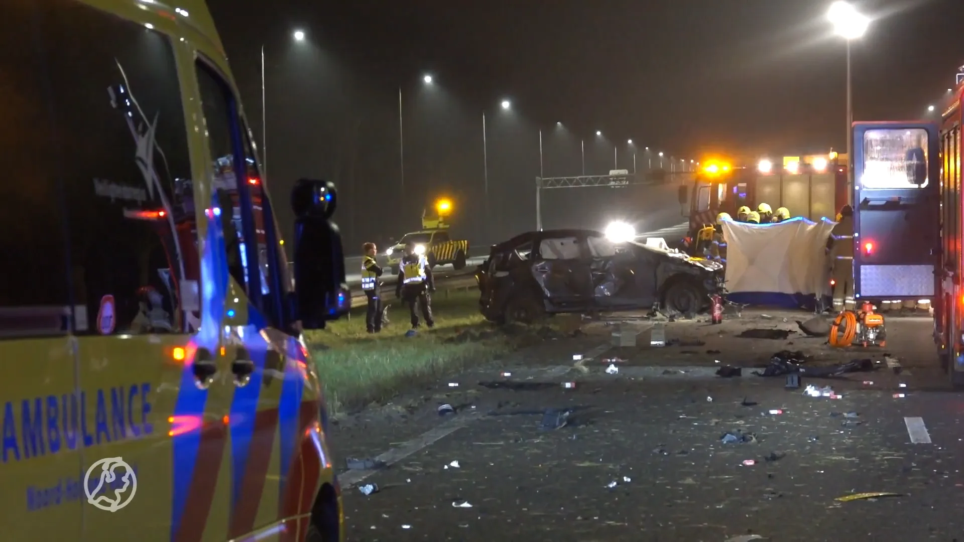 Twee doden en een gewonde door ongeluk op A7