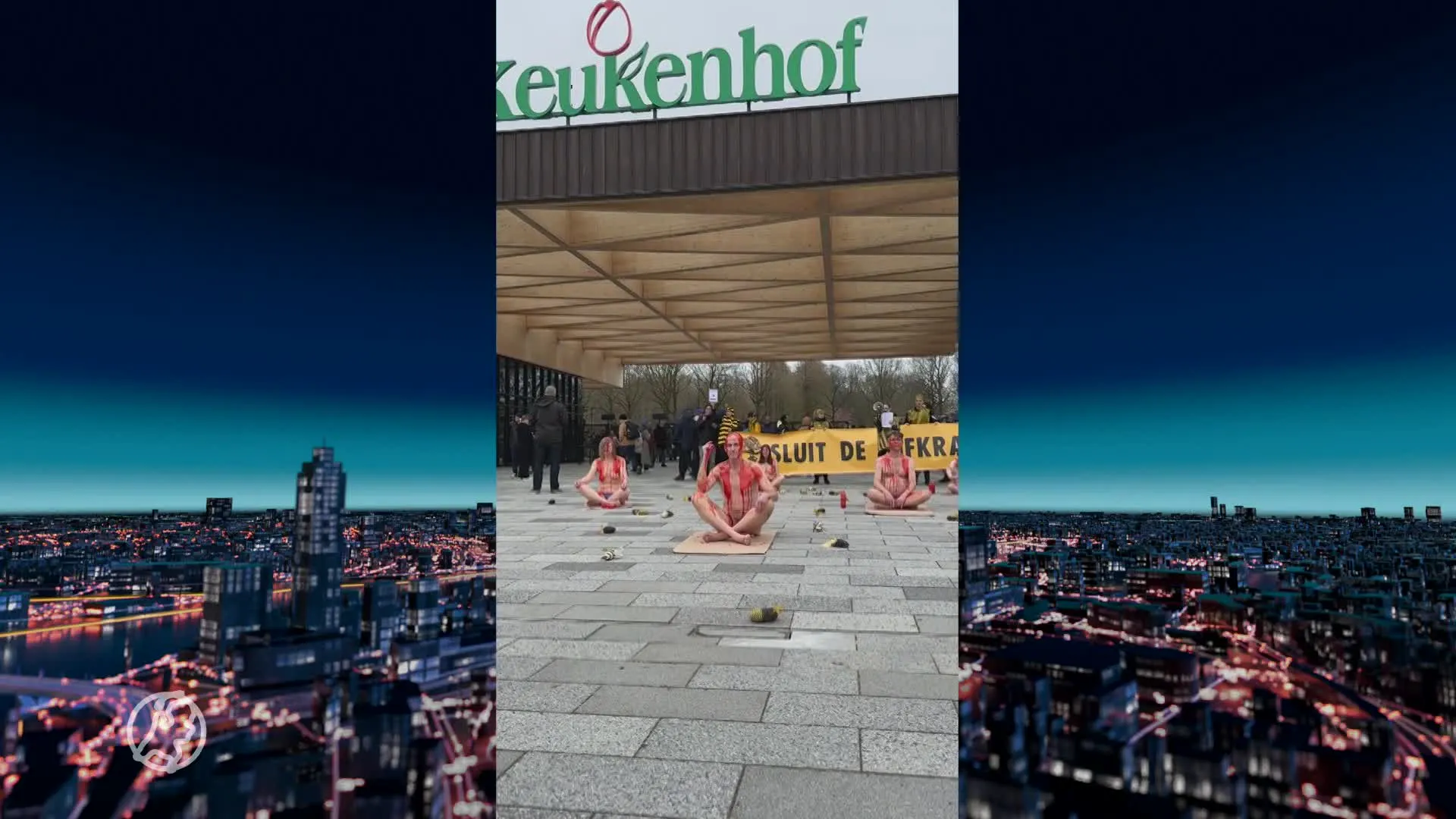 Extinction Rebellion protesteert naakt bij Keukenhof tegen gifgebruik