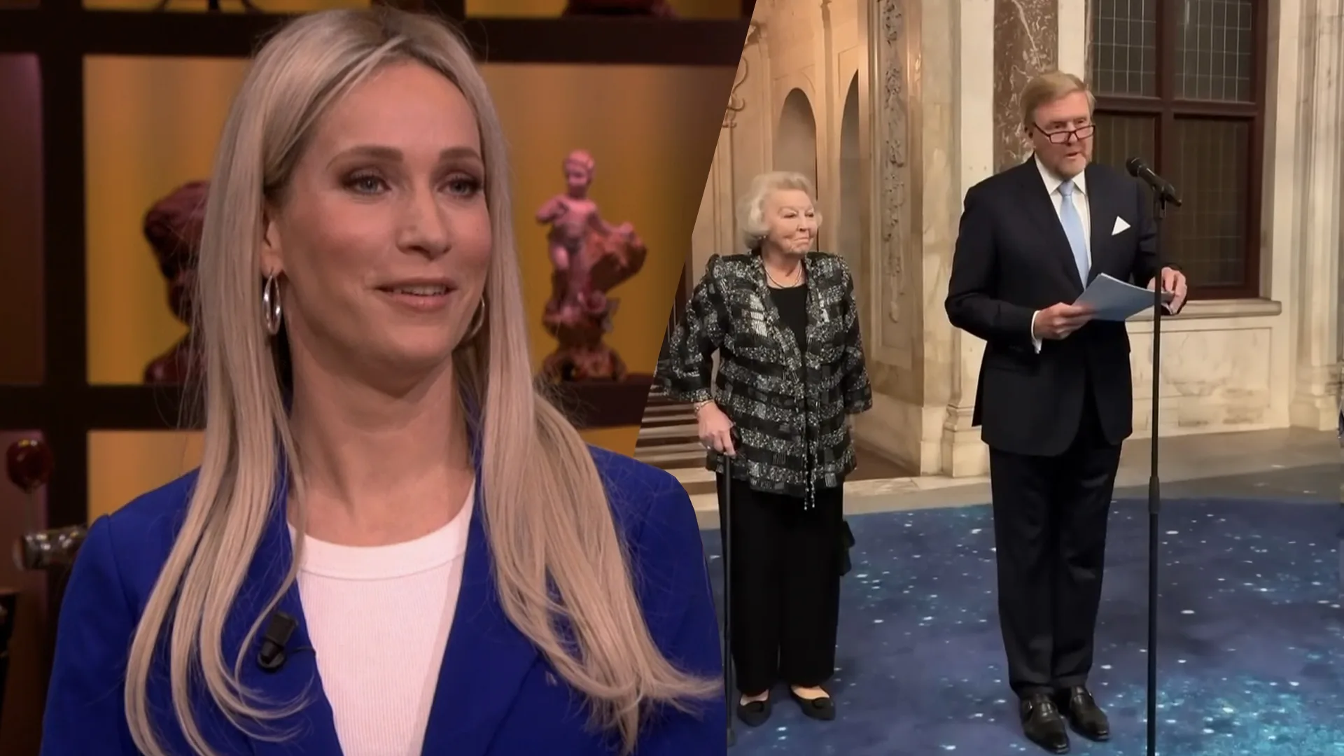 Hélène Hendriks ziet prinses Beatrix bij speech koning Willem-Alexander: ‘Ze staat erbij als trotse moeder’