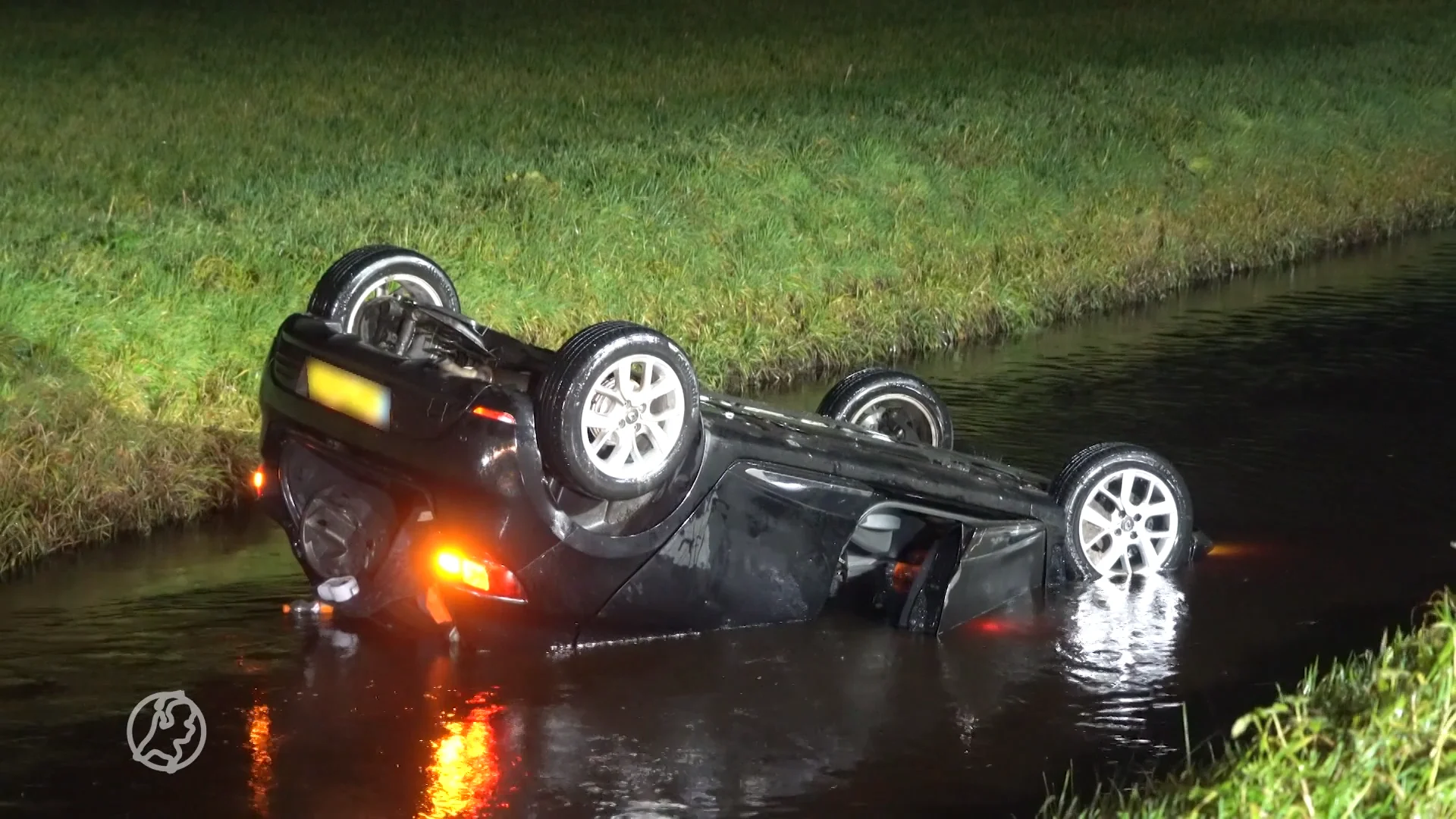 Automobilist wijkt uit voor zwaan en belandt in sloot