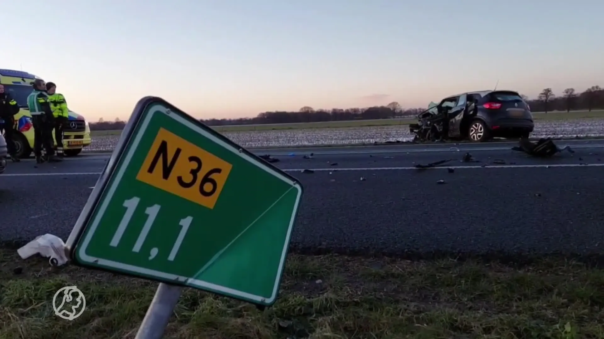 Automobilist omgekomen door botsing op N36