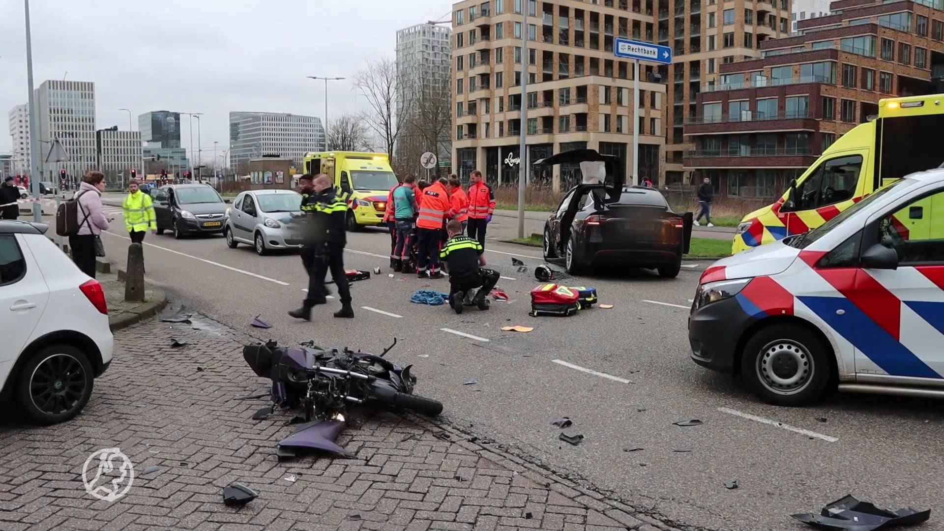 Motorrijder gewond bij ongeval in Amsterdam