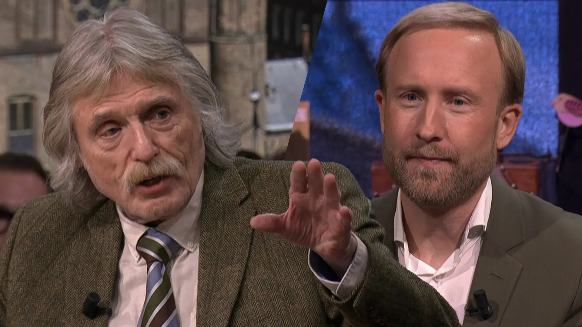 Johan Derksen en Raymond Mens in discussie over verbouwing Binnenhof: 'Ben ik niet met je eens!'