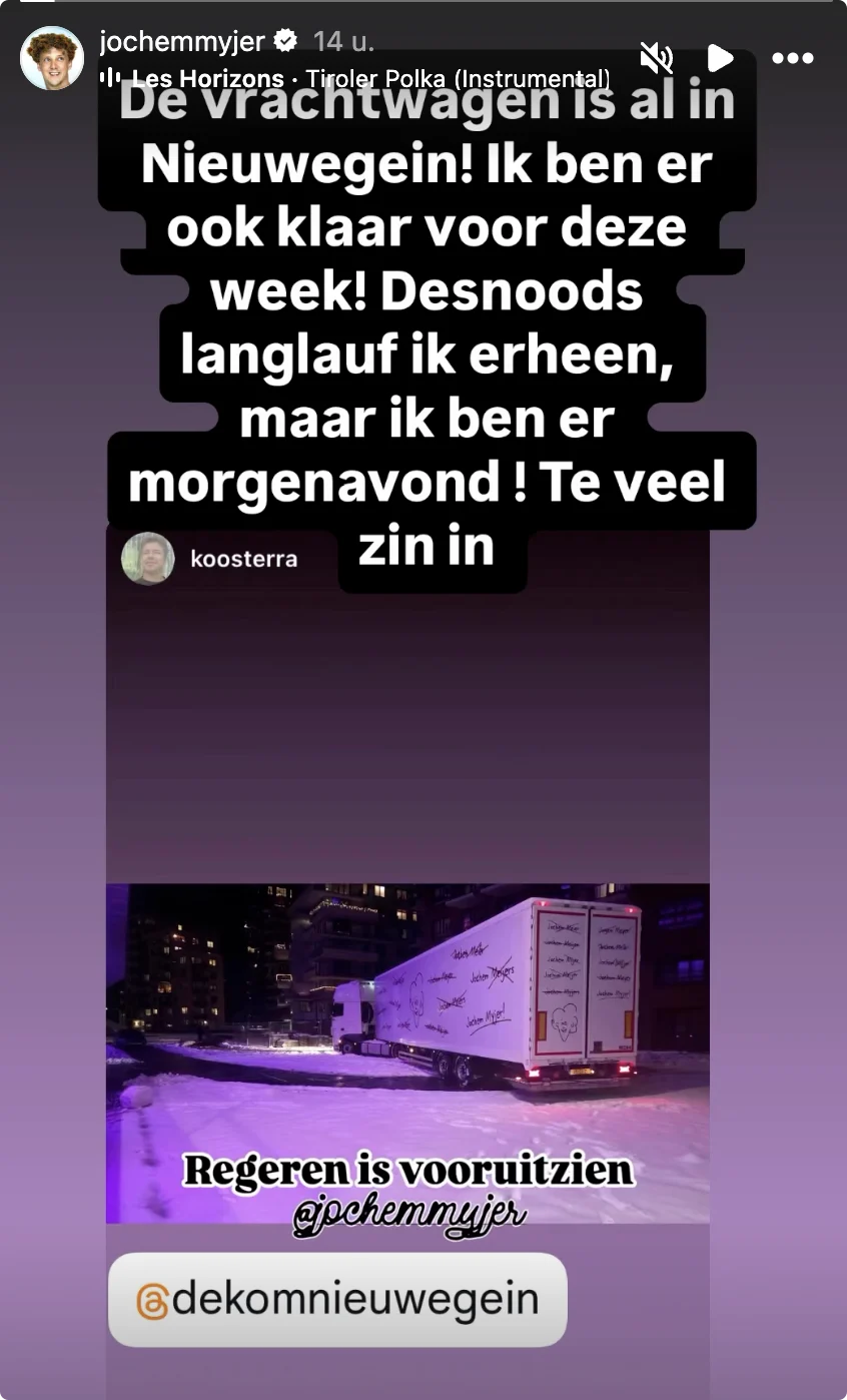 Bron: Instagram Jochem Myjer