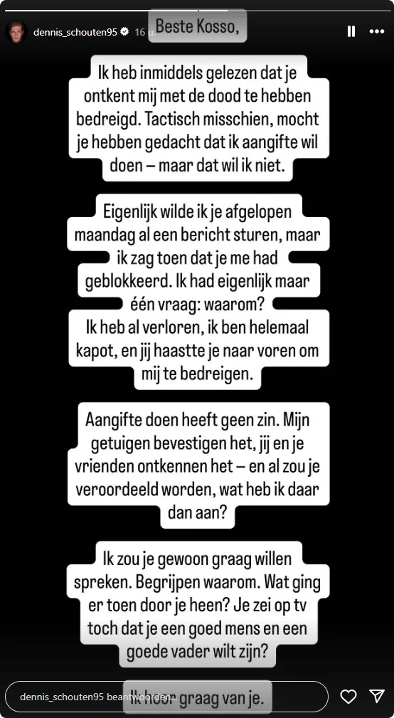 Bron: Instagram Dennis Schouten