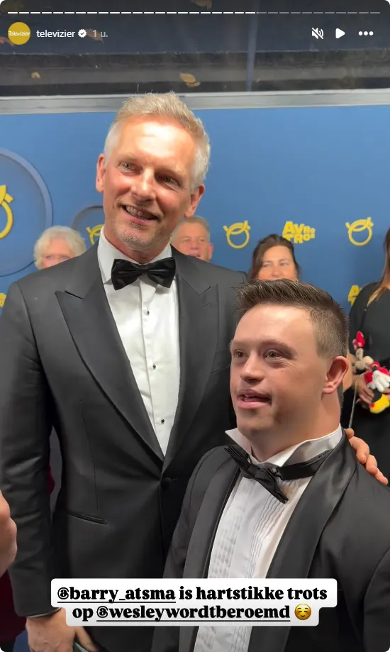 Wesley van Klink (Bennie) en Barry Atsma op Televizier-Ring Gala 202, bron: Instagram.
