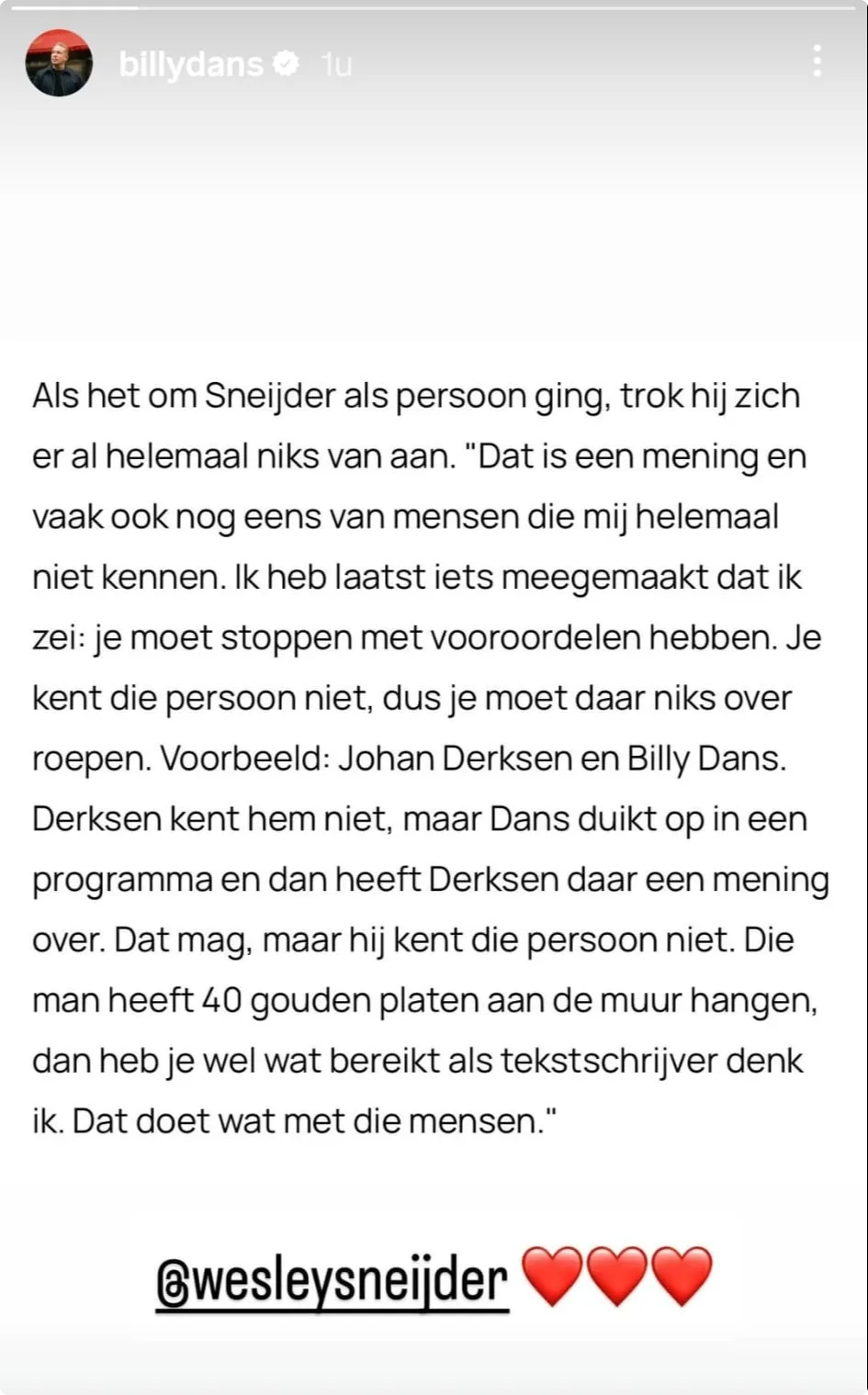 Bron: Instagram Billy Dans