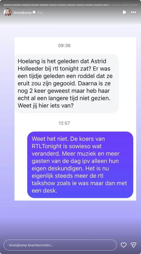 Bron: Instagram Tina Nijkamp