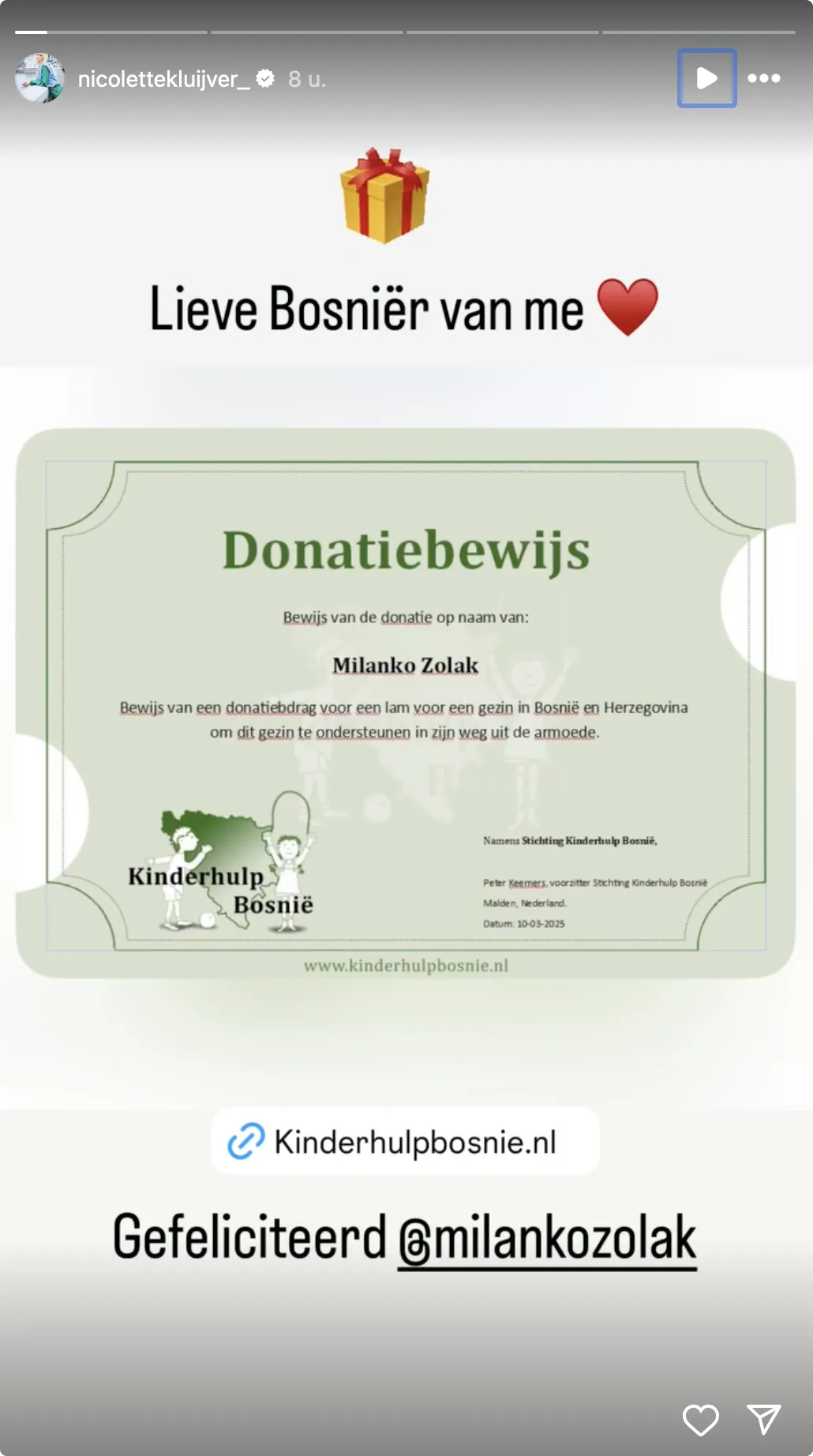 Bron: Instagram Nicolette Kluijver 