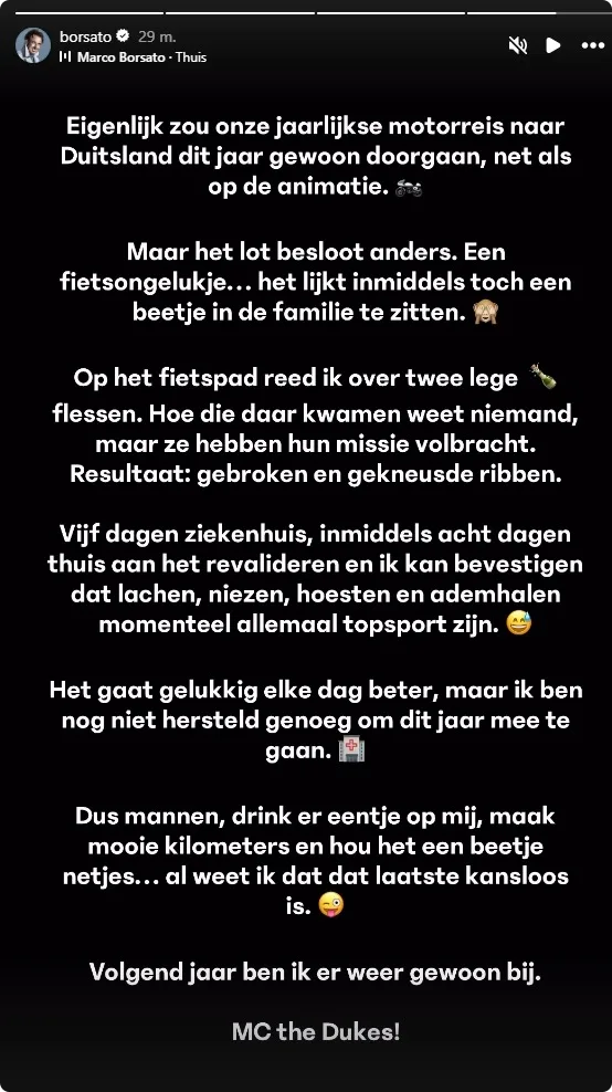 Bron: Marco Borsato op Instagram