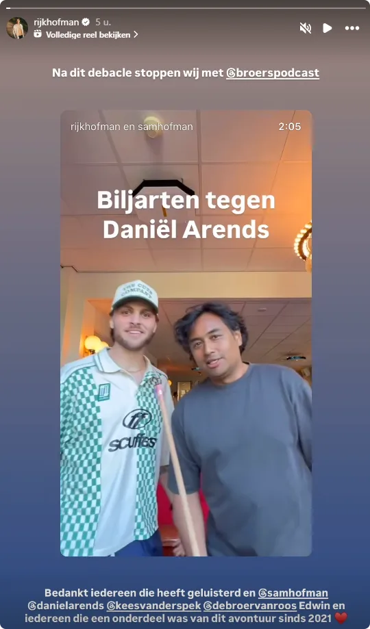 Bron: Instagram Rijk Hofman