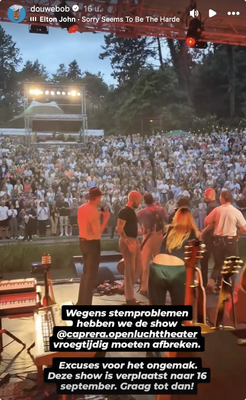 Bron: Douwe Bob op Instagram.