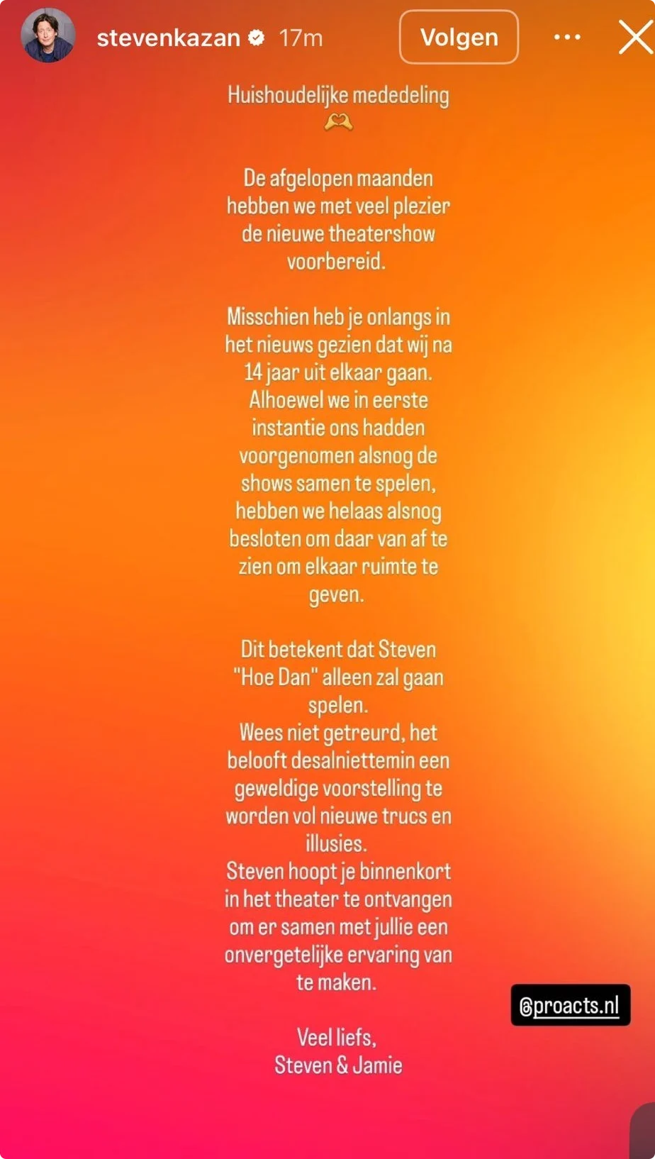 bron: Instagram Steven Kazàn