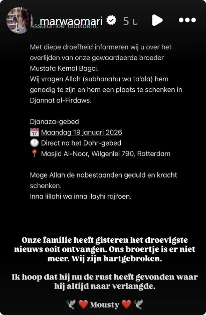 Broertje van Selma en Marwa Omari overleden (@Instagram).