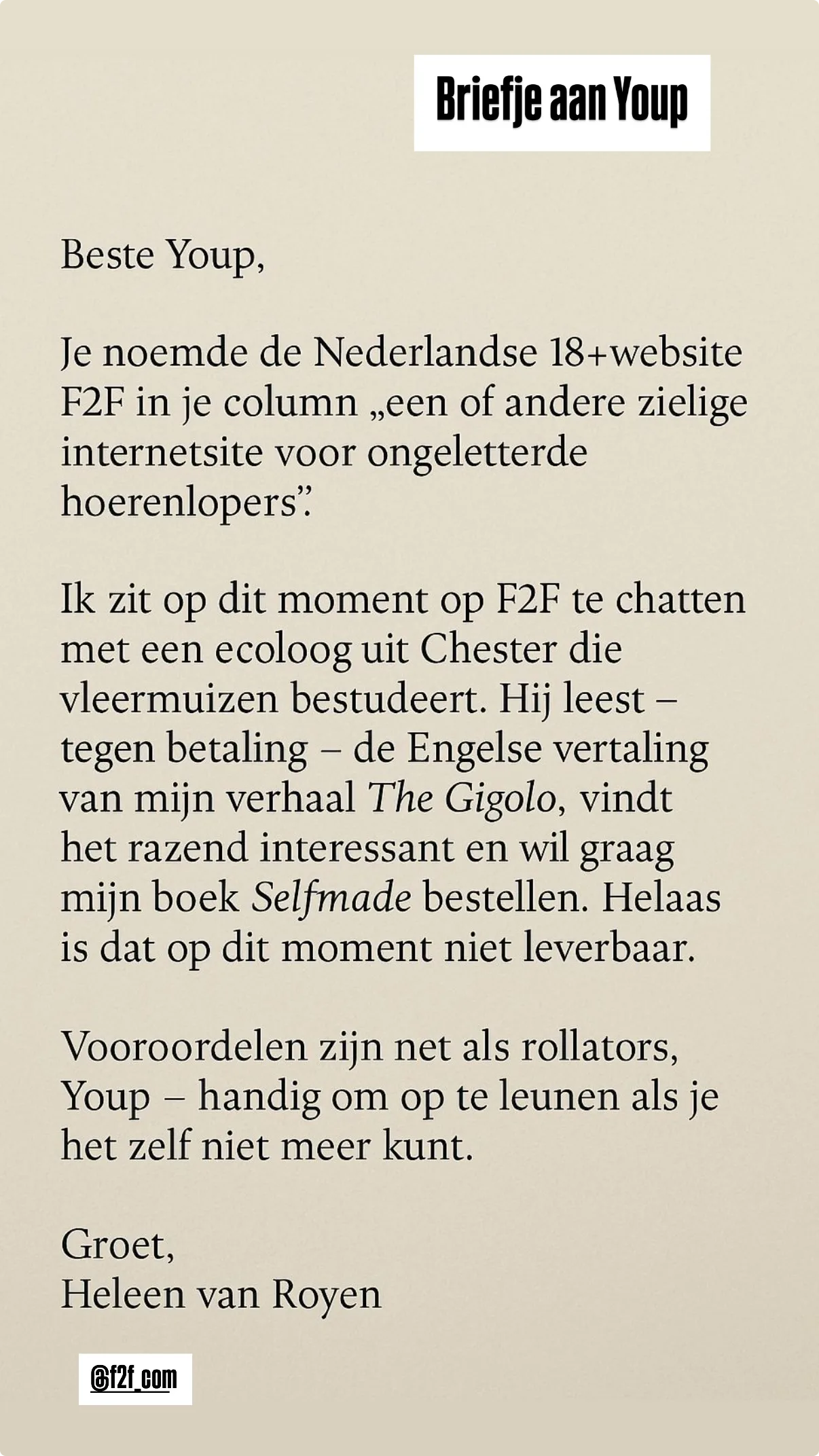 Bron: Instagram Heleen van Royen